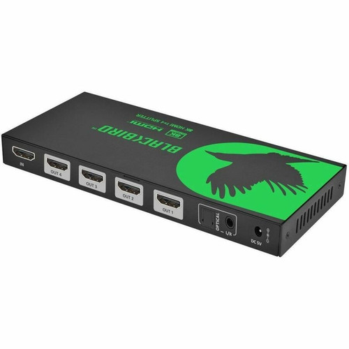 Monoprice Blackbird HDMI Splitter - 7680 x 4320 - Display - Audio Line Out - 1 x HDMI In - 4 x HDMI Out - USB (Fleet Network)