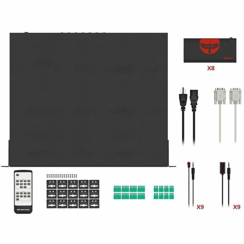 Monoprice 44568 Blackbird Pro Video Switchbox - 8 x 8 HDMI 4K 3840 x 2160 - HDBaseT 3. 0 Extender - Rack-Mountable