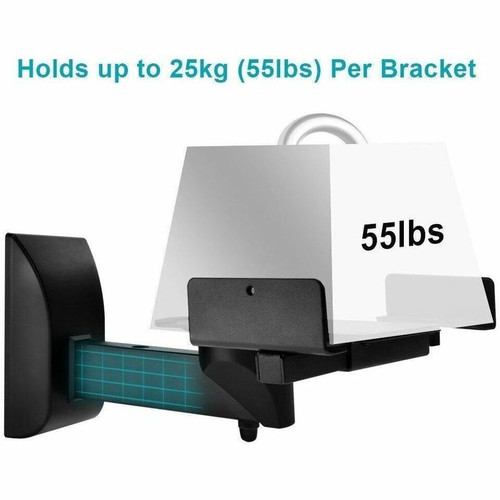 Monoprice Mounting Bracket for Speaker - Black - 55 lb (24947.58 g) Load Capacity - Rugged - Metal - 2 (44896)