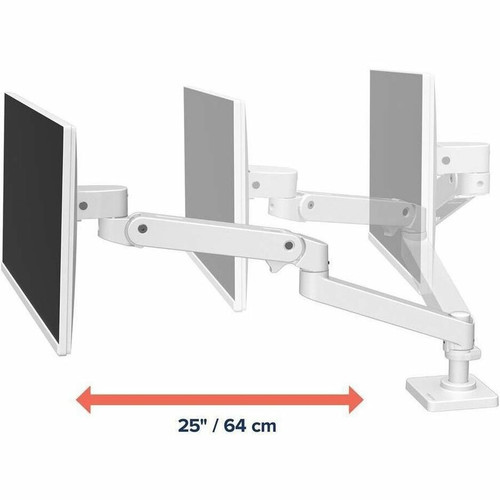 Ergotron 45-708-290 LX Pro Desk Monitor Arm - White - Height Adjustable - Supports 34" Displays - 22 lb Load Capacity