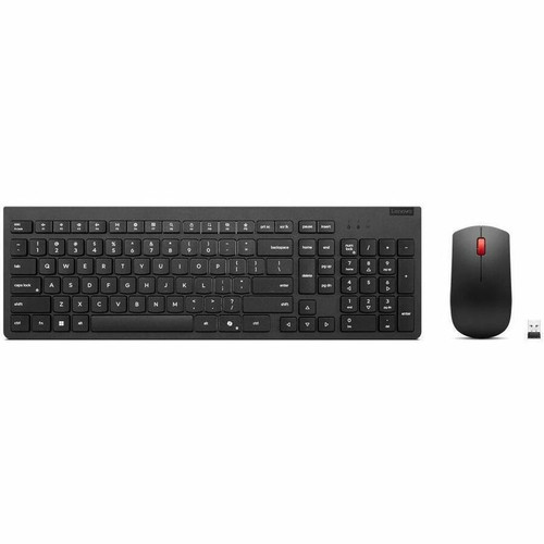 Lenovo Essential Wireless Combo Keyboard & Mouse Gen2 Black-French Canadian 445 - USB Type A Wireless RF 2.40 GHz Keyboard - French - (Fleet Network)