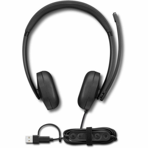 Lenovo 4XD1R88995 5000 Wired VoIP Headset - Microsoft Teams Certified - Stereo - Noise Canceling - Over-the-Head - USB-A & USB-C - Black