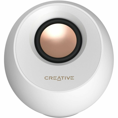 Creative 51MF1710AA003 Pebble Pro 2.0 Portable Bluetooth Speaker System - 10 W RMS - White - Desktop - 80 Hz to 20 kHz - Headphone