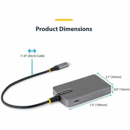 StarTech.com 5G4AC-USB-C-HUB 4-Port USB-C Hub - 5Gbps - Bus Powered - 4x USB-A - USB-C Auxiliary Power Input - Portable