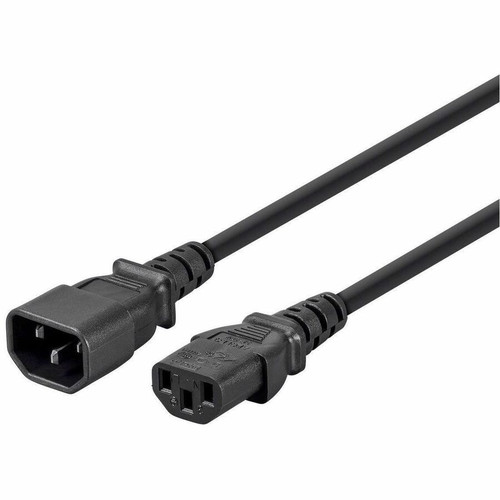 Monoprice Power Extension Cord - 16 Gauge - 13 A - Black - 15 ft (4.57 m) Cord Length - IEC 60320 C14 / IEC 60320 C13, 3-Prong (Fleet Network)