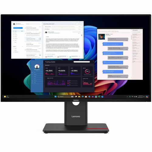 Lenovo ThinkVision T27UD-40 27" Class 4K UHD LED Monitor - 16:9 - Eclipse Black - 27" Viewable - In-plane Switching (IPS) Technology - (Fleet Network)