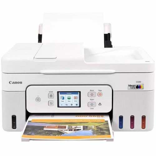 Canon PIXMA G4280 Wireless MegaTank Inkjet Multifunction Printer - Color - White - Copier/Printer/Scanner - 4800 x 1200 dpi Print - - (Fleet Network)