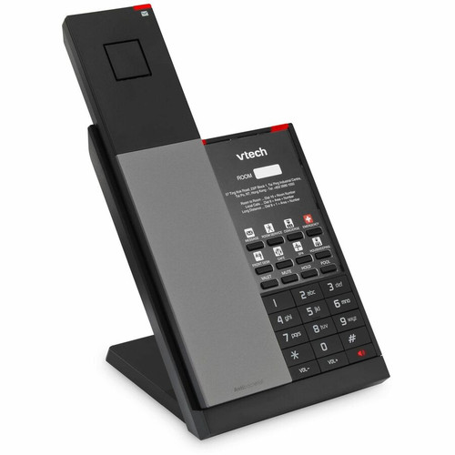 VTech NG-S3411 IP Phone - Cordless - Cordless - Radio Frequency, DECT 6.0 - Desktop, Wall Mountable - Gun Metal, Black - 1 x Total - - (Fleet Network)