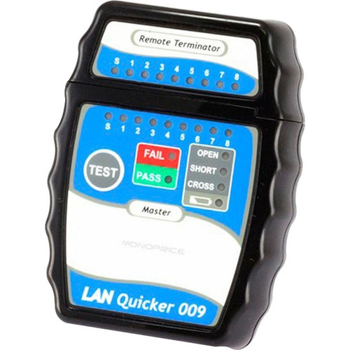 Monoprice Quick RJ-45 Network Cable Tester - Network Testing, Cable Testing - Network (RJ-45) - 1Number of Batteries Supported - 9V - (Fleet Network)