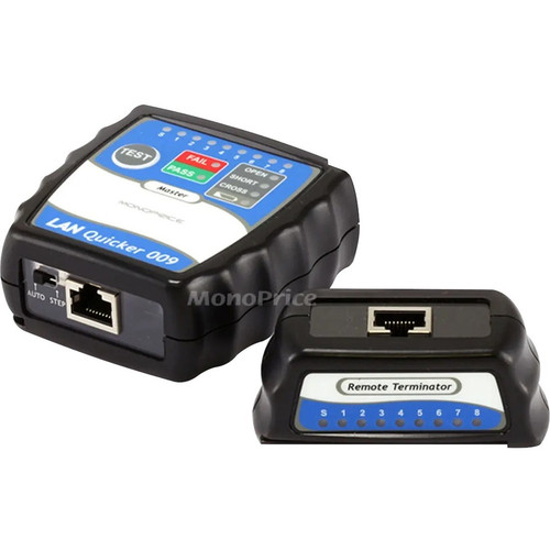 Monoprice Quick RJ-45 Network Cable Tester - Network Testing, Cable Testing - Network (RJ-45) - 1Number of Batteries Supported - 9V - (8130)