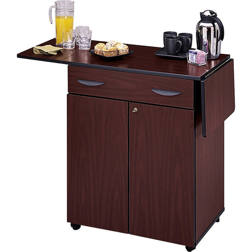 Safco Hospitality Service Cart - 4 Casters - Wood - 32.5" (825.50 mm) Width x 20.5" (520.70 mm) Depth x 38.8" (984.25 mm) Height - - 1 (8962MH)