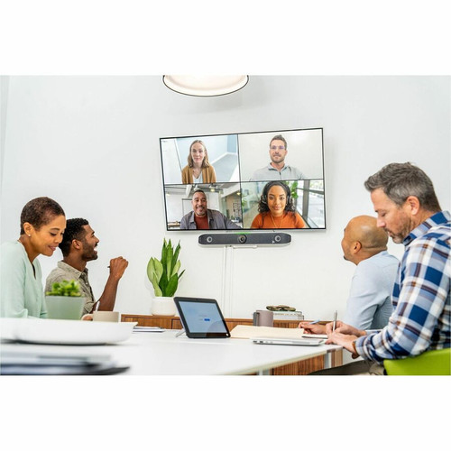HP Poly 8D8M1AA#ABA Poly Studio X52 All-In-One Video Bar with TC10 Controller Kit - 20MP 4K UHD Camera - 95° FOV - AI Noise Reduction - Medium Rooms