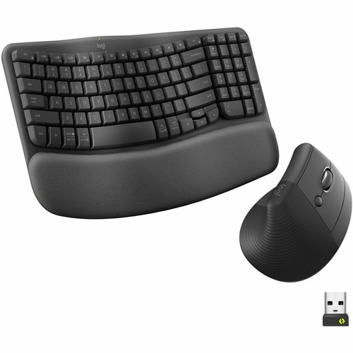 Logitech Wave Keys and Lift Combo - USB Plunger Wireless Bluetooth Keyboard - English (US) - Graphite - USB Wireless Bluetooth Mouse - (Fleet Network)