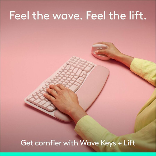 Logitech 920-013612 Wave Keys and Lift Combo - Wireless Bluetooth Ergonomic Keyboard & Mouse - English (US) - Rose