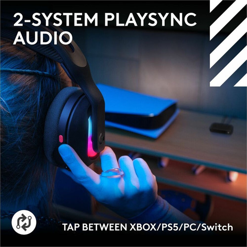 Logitech 939-002242 G Astro A20 X Gaming Headset - Wireless Bluetooth 5.3 - 98.4 ft Range - Stereo - 40mm Drivers - Detachable Boom Mic - Black