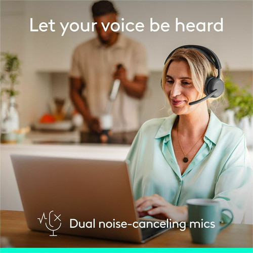 Logitech 981-001502 Zone Wireless 2 ES Headset - Stereo - Wired/Wireless - Bluetooth 5.3 - 164 ft Range - Hybrid ANC - On-ear - Graphite ( )