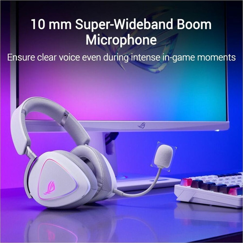 Asus A701 ROG DELTA II/WHT ROG Delta II Gaming Headset - Wired/Wireless Bluetooth/RF - 50mm Drivers - Stereo - Moonlight White