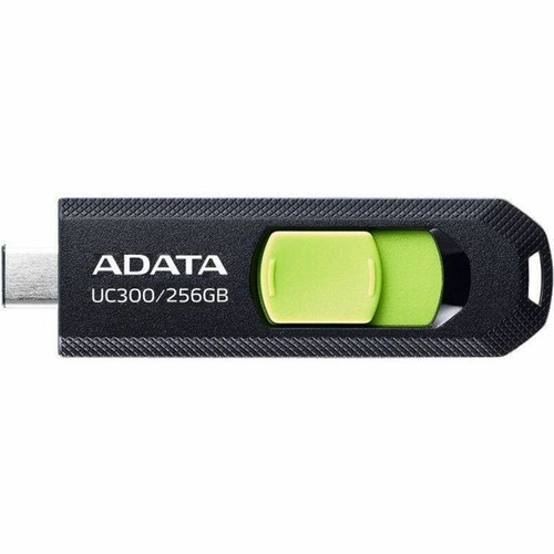 Adata Choice UC300 256GB USB 3.2 (Gen 1) Type C Flash Drive - 256 GB - USB 3.2 (Gen 1) Type C - Black, Green - 5 Year Warranty (ACHO-UC300-256G-RBK/GN)