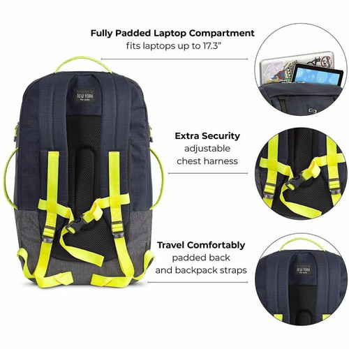 Solo Velocity Carrying Case (Backpack) for 17.3" Apple iPad Notebook - Blue Gray - Shoulder Strap, Hand Carry - 21" (533.40 mm) Height (ACV732-4)