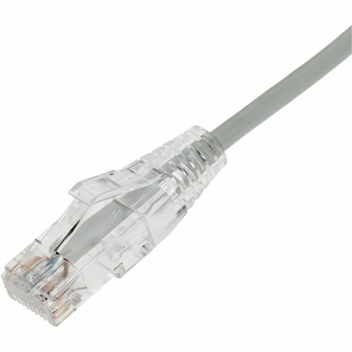 AddOn 12ft Gray CAT 6A Slim PVC Ethernet Cable Snagless Clear-Claw RJ-45 M/M - 12 ft (3.66 m) Category 6a Network Cable for Network - (ADD-12FSLCAT6A-GY)