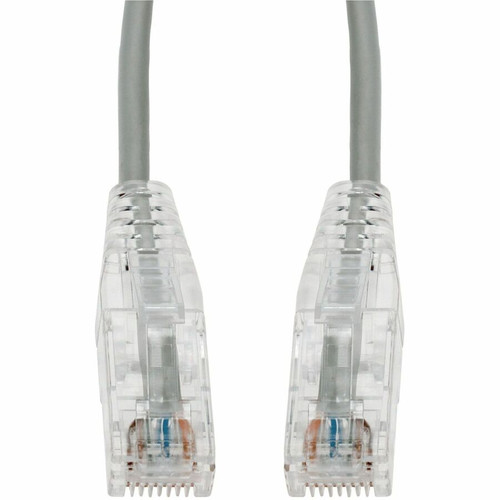 AddOn 12ft Gray CAT 6A Slim PVC Ethernet Cable Snagless Clear-Claw RJ-45 M/M - 12 ft (3.66 m) Category 6a Network Cable for Network - (Fleet Network)