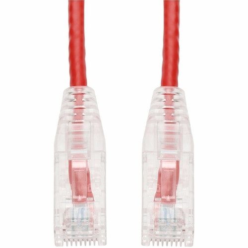 AddOn 25ft Red CAT 6A Slim PVC Ethernet Cable Snagless Clear-Claw RJ-45 M/M - 25 ft (7.62 m) Category 6a Network Cable for Network - 1 (Fleet Network)