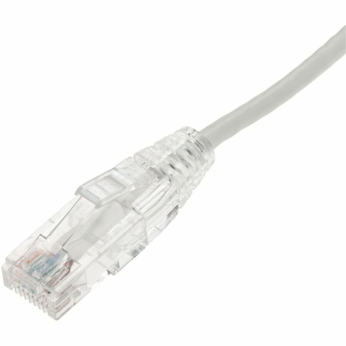 AddOn 25ft White CAT 6A Slim PVC Ethernet Cable Snagless Clear-Claw RJ-45 M/M - 25 ft (7.62 m) Category 6a Network Cable for Network - (ADD-25FSLCAT6A-WE)