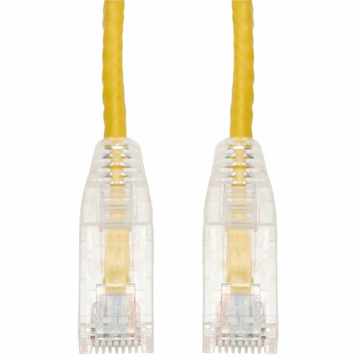 AddOn 25ft Yellow CAT 6A Slim PVC Ethernet Cable Snagless Clear-Claw RJ-45 M/M - 25 ft (7.62 m) Category 6a Network Cable for Network (Fleet Network)