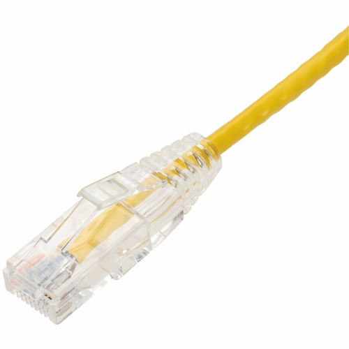 AddOn 25ft Yellow CAT 6A Slim PVC Ethernet Cable Snagless Clear-Claw RJ-45 M/M - 25 ft (7.62 m) Category 6a Network Cable for Network (ADD-25FSLCAT6A-YW)