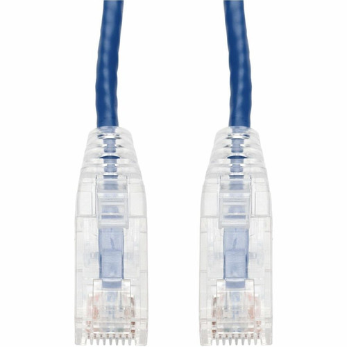 AddOn 75ft Blue CAT 6A Slim PVC Ethernet Cable Snagless Clear-Claw RJ-45 M/M - 75 ft (22.86 m) Category 6a Network Cable for Network - (Fleet Network)