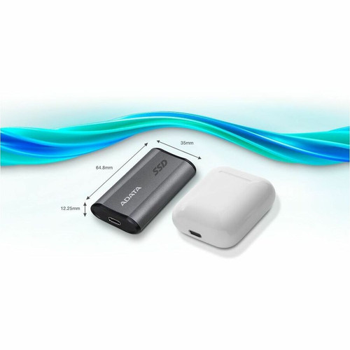 Adata SE800 AELI-SE880-500GCGY 500 GB Portable Rugged Solid State Drive - External - Titanium Gray - MacBook Air, MacBook Pro, Gaming (AELI-SE880-500GCGY)