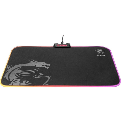 MSI AGILITY GD60 Gaming Mouse Pad - 0.16" (4 mm) Height x 10.87" (276 mm) Width - Black - Fabric, Natural Rubber - Anti-slip, Shock - (Fleet Network)