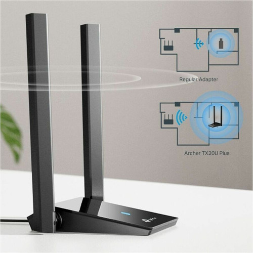 TP-Link Archer TX20U Plus IEEE 802.11 a/b/g/n/ac/ax Dual Band Wi-Fi Adapter for Desktop Computer - USB 3.0 - 1.76 Gbit/s - 2.40 GHz - (ARCHERTX20UPLUS/CA)