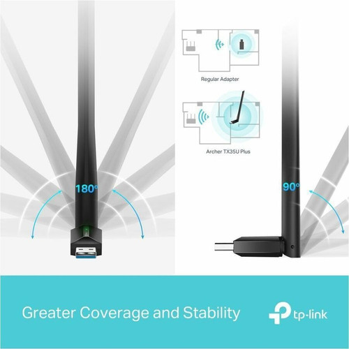 TP-Link Archer TX35U Plus IEEE 802.11 a/b/g/n/ac/ax Dual Band Wi-Fi Adapter for Desktop Computer, Router - USB 3.0 - 1.76 Gbit/s - GHz (Archer TX35U Plus)