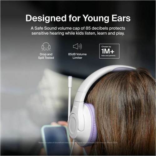Belkin SoundForm Inspire Wired Over-Ear Headset for Kids - Stereo - Mini-phone (3.5mm), USB Type C - Wired - Over-the-ear, - Binaural (AUD007fqLV)