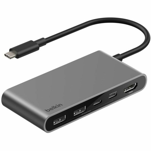 Belkin 5-Port USB-C Hub - USB-C to 2xUSB-A, 2xUSB-C, 1x4K HDMI - Docking Station - Black - for Workstation, Monitor, Display Screen, - (Fleet Network)