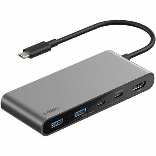 Belkin 7-Port USB-C Hub - USB-C to - 2xUSB-A, 2xUSB-C, 1x4K HDMI, 1xSD + 1xMicroSD Reader - Black - for Notebook, Workstation, Tablet (Fleet Network)