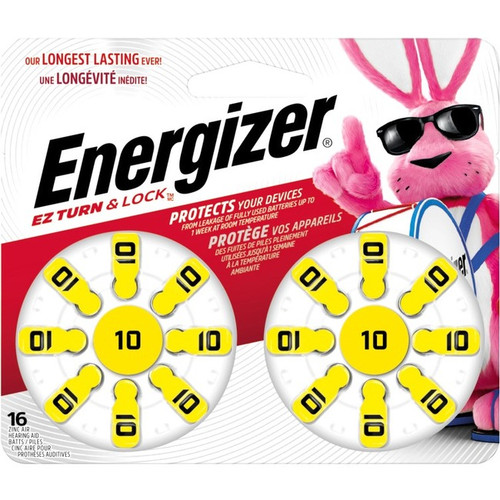 Energizer EZ Turn & Lock Size 10, 16-Pack, Yellow - 10 - 16 Pack (Fleet Network)