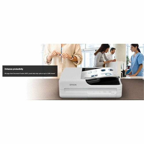 Epson B11B273201 DS-1730 Large Format Flatbed/ADF Scanner - 600 x 1200 dpi - 30 ppm - 60-Sheet ADF - Duplex - Color/Mono/Grayscale