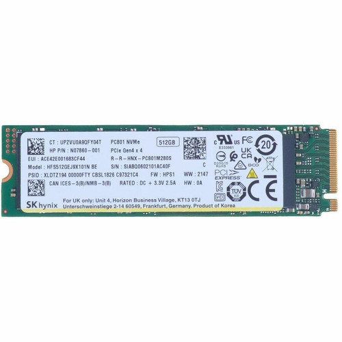 HP 512 GB Solid State Drive - M.2 2280 Internal - PCI Express NVMe (PCI Express NVMe 4.0 x4) - Notebook, Mobile Workstation Device (Fleet Network)