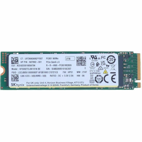 HP 2 TB Solid State Drive - M.2 2280 Internal - PCI Express (PCI Express 4.0 x4) - Mobile Workstation, Notebook Device Supported (Fleet Network)