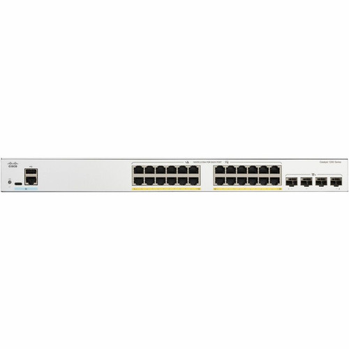 Cisco C1200-24FP-4X-RF Catalyst 24-Port Managed Switch - 24x PoE+ Gigabit - 4 x 10G SFP+ - Layer 3375W PoE Budget - 1U Rack-Mountable