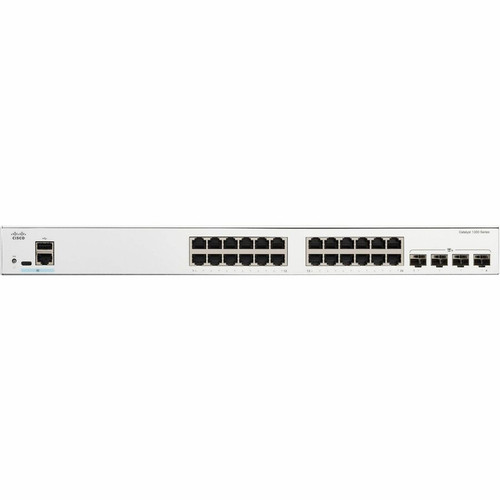 Cisco C1300-24T-4X-RF Catalyst 1300 Ethernet Switch - 24 Port Gigabit + 4 SFP+ Slots - Layer 3 Managed - 1U Rack-Mountable - Refurbished