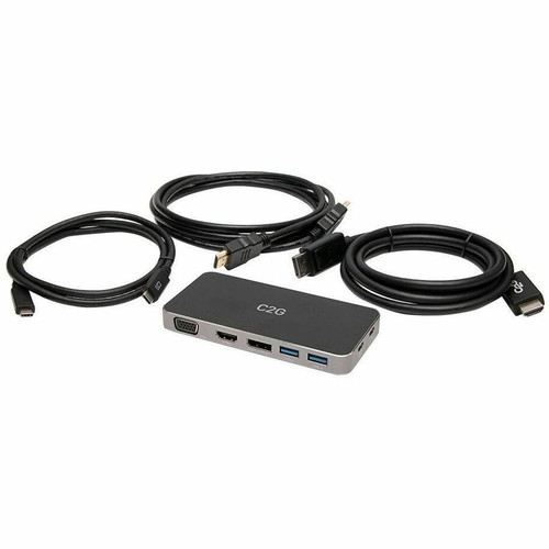 C2G USB-C 7-in-1 Dual Display Docking Station Bundle for Laptops - for Notebook, Hard Drive, Mouse, Keyboard, Tablet, Monitor, - - USB (Fleet Network)