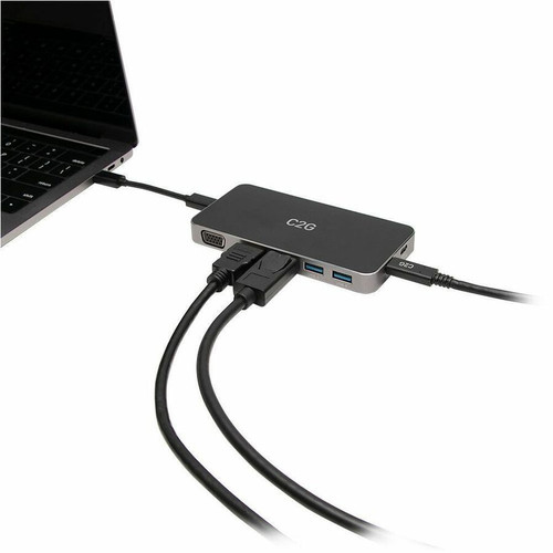 C2G USB-C 7-in-1 Dual Display Docking Station Bundle for Laptops - for Notebook, Hard Drive, Mouse, Keyboard, Tablet, Monitor, - - USB (C2G54477)