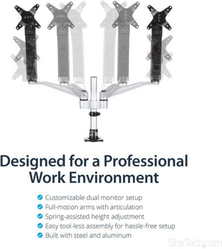 StarTechcom_Desk_Mount_Dual_Monitor_Arm_-_Full_Motion_-_Premium_Dual_Monitor_Stand_for_up_to_30_VESA_Mount_Monitors_-_Tool-less_-_in_ARMDUAL30