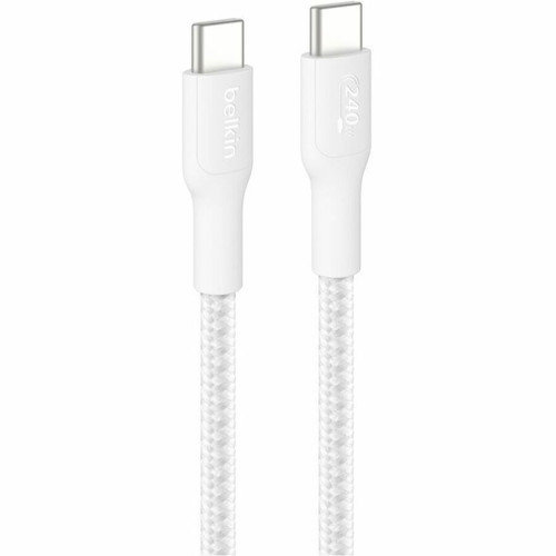 Belkin BoostCharge Pro USB-C to USB-C Braided Cable 240W - 3.3 ft (1 m) USB-C Data Transfer Cable for Gaming Notebook, MacBook, iPad, (Fleet Network)