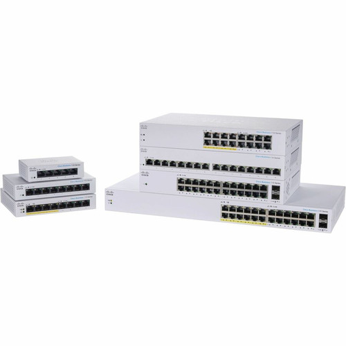 Cisco CBS110-16PP-NA-RF 16-Port Gigabit Ethernet Switch - 8 PoE Ports - 64W Budget - Layer 2 - Desktop/Rack/Wall Mountable - Refurbished