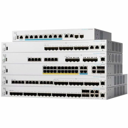 Cisco CBS350-8P-E2GNA-RF 350 Series Managed Ethernet Switch - 10 Ports - 8 PoE+ - 2 Combo SFP - Gigabit - Layer 2 - Rack-Mountable - Refurbished