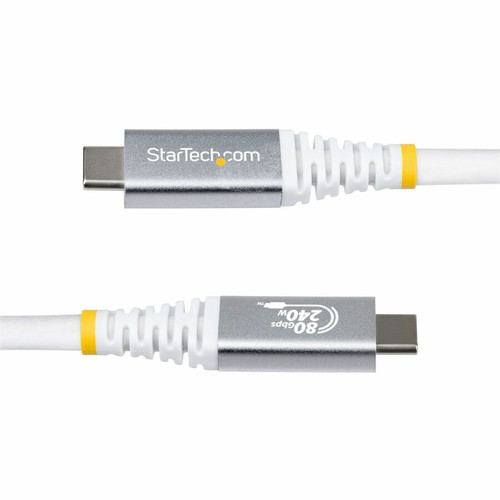 StarTech. com CC1M80GUSB4CABLEW USB4 Cable - 1m (3. 3ft) - 80Gbps - 240W - 8K 120Hz/4K 240Hz DP2. 1 - Thunderbolt 4 Compatible - White